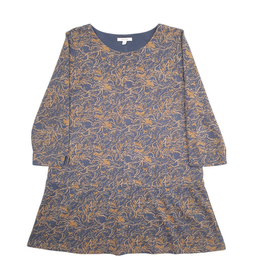 Womens Brown White Stuff Birds Dress Blouse Long Sleeve T Shirt