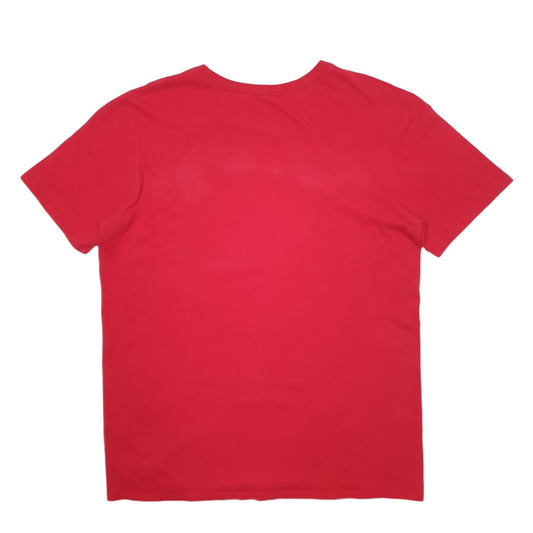 Mens Red Nike Spellout Short Sleeve T Shirt