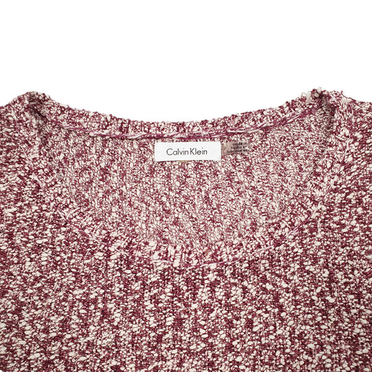 Womens Pink Calvin Klein Knit Smock Top Crewneck Jumper