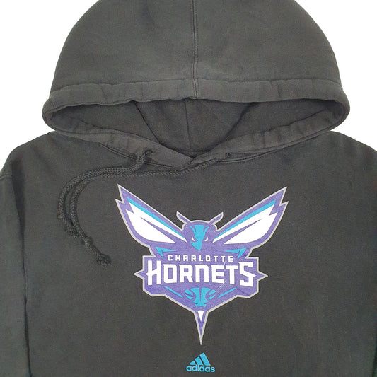 Mens Black Adidas Charlotte Hornets NBA Basketball Hoodie Jumper