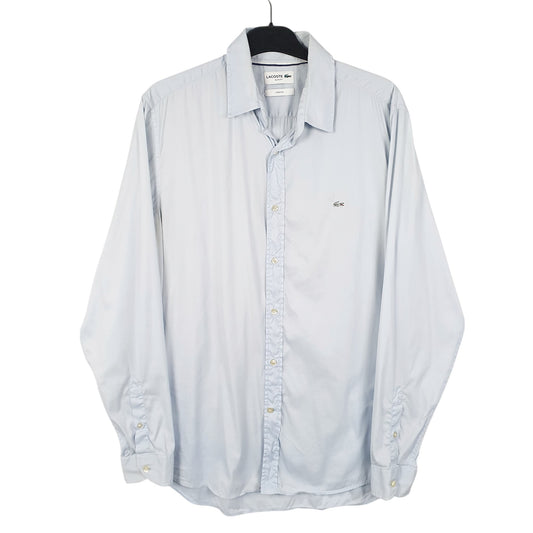 Mens Blue Lacoste Stretch Long Sleeve Shirt