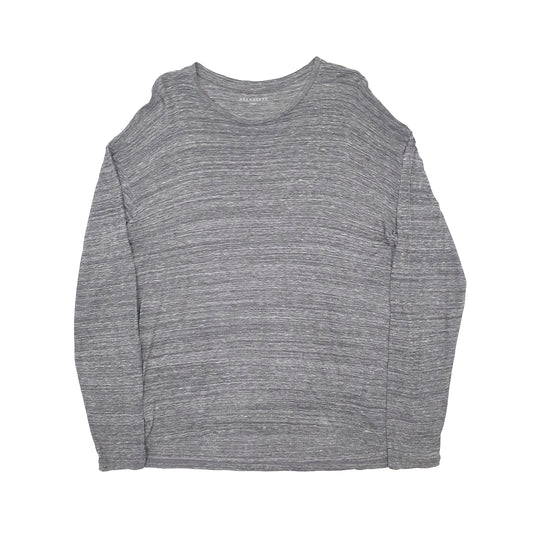 Mens Grey AllSaints Lightweight Long Sleeve T Shirt