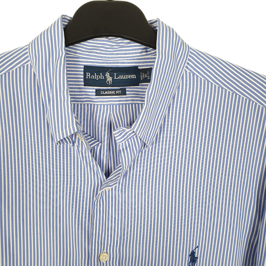 Mens Blue Polo Ralph Lauren Oxford Long Sleeve Shirt
