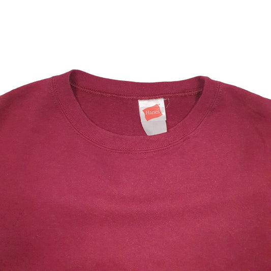 Mens Burgundy Hanes Crewneck Jumper