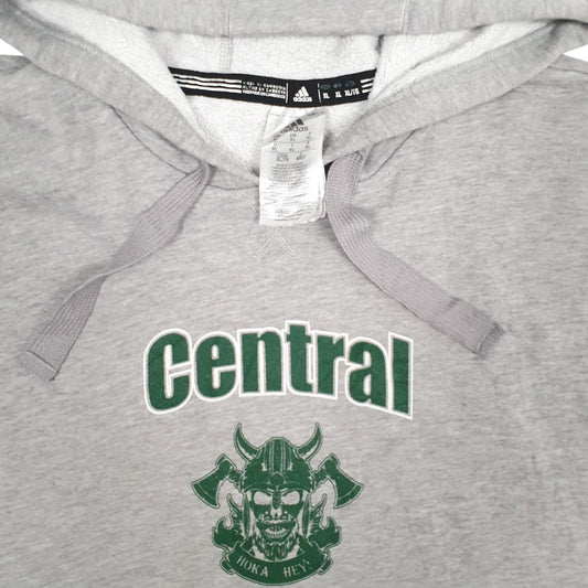 Mens Grey Adidas Central Barbell Hoodie Jumper