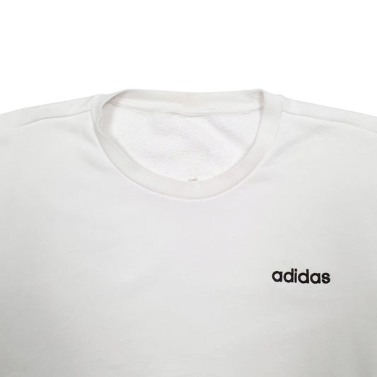 Mens White Adidas Crewneck Jumper
