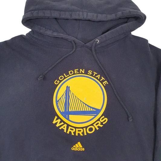 Mens Navy Adidas Golden State Warriors Hoodie Jumper
