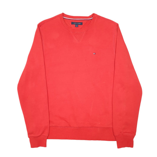 Mens Red Tommy Hilfiger Crewneck Jumper