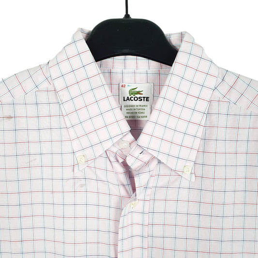 Mens Pink Lacoste Long Sleeve Shirt