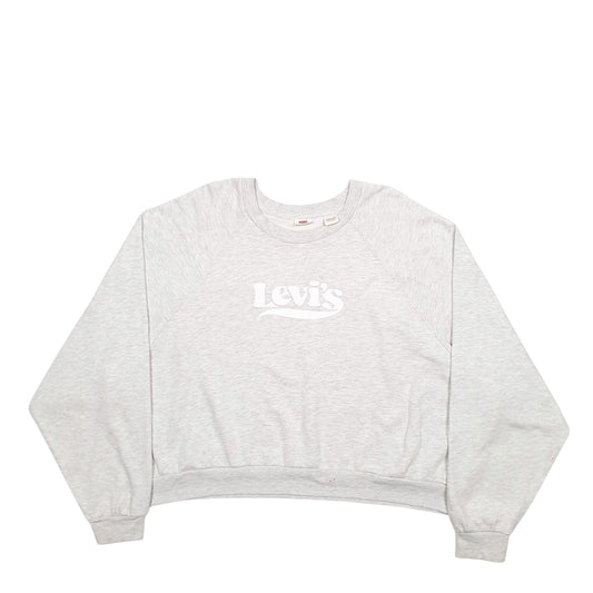 Womens Grey Levis Spellout Crewneck Jumper