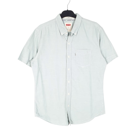 Mens Green Levis Oxford Chambray Modern Short Sleeve Shirt