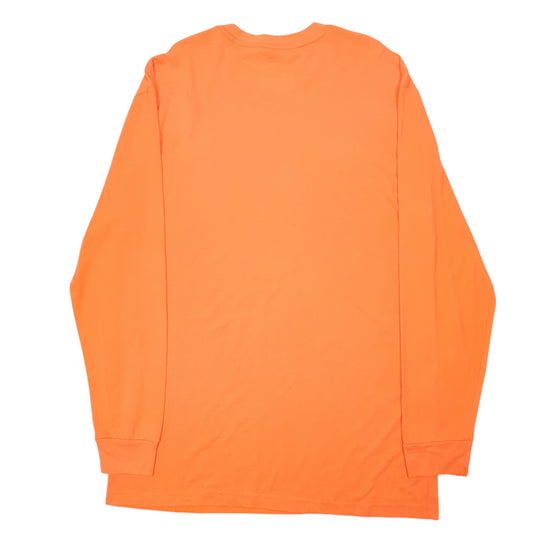 Mens Orange Dickies Pocket Workwear High Vis Long Sleeve T Shirt