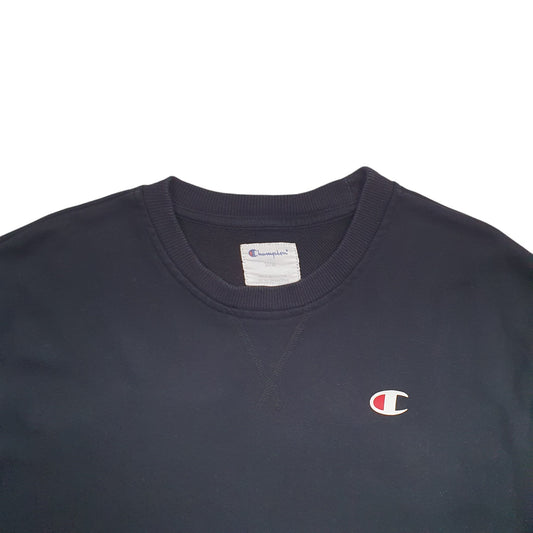 Mens Black Champion Crewneck Jumper