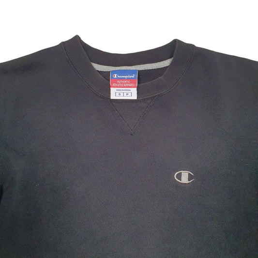 Mens Black Champion Crewneck Jumper
