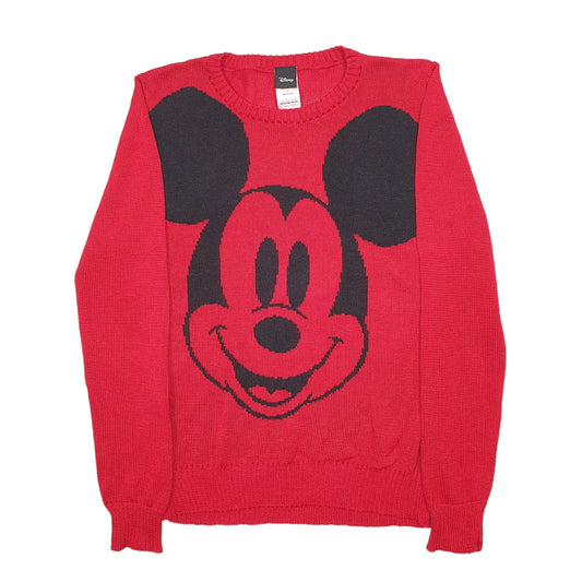 Womens Red Disney Knit Crewneck Jumper