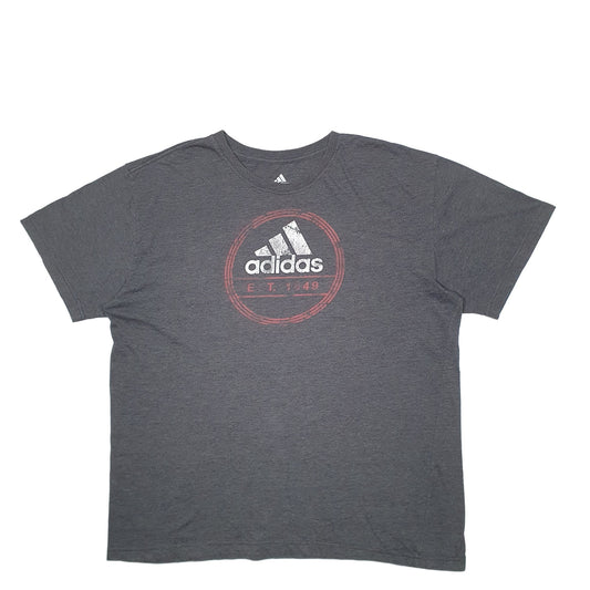 Mens Grey Adidas Spellout Short Sleeve T Shirt