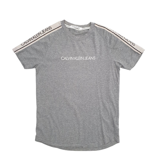 Womens Grey Calvin Klein Spellout Short Sleeve T Shirt