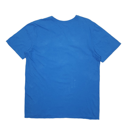 Mens Blue Nike Spellout Running Sport Short Sleeve T Shirt