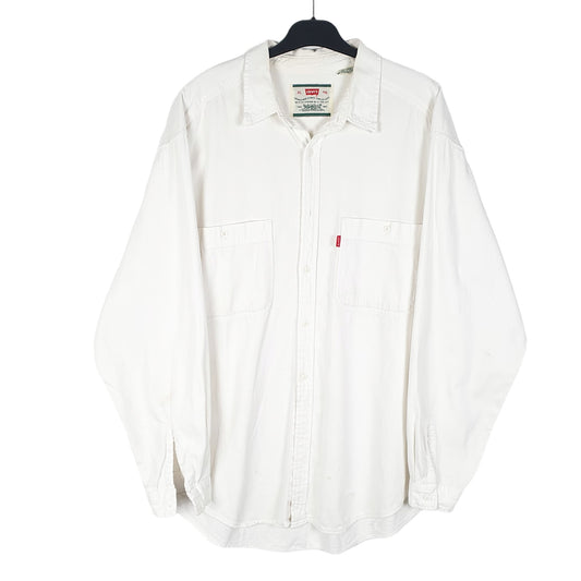 Mens White Levis Vintage Heavy Overshirt Long Sleeve Shirt