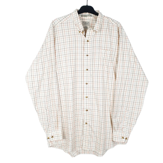 Mens Cream L.L.Bean Tall Long Sleeve Shirt