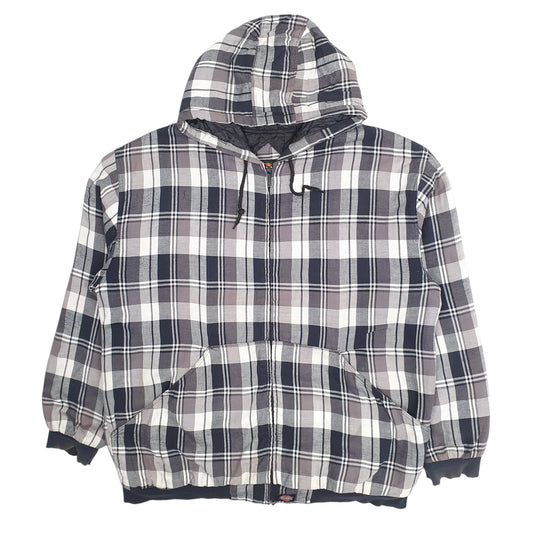 Mens Grey Dickies Hoodie Shirt Check Coat