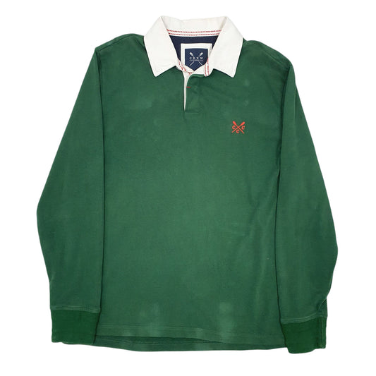 Mens Green Crew Clothing Company Long Sleeve Polo Shirt