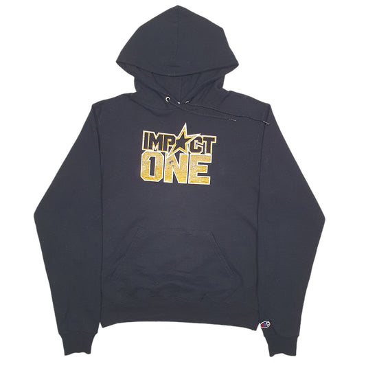 Mens Black Champion Impact One Spellout Hoodie Jumper