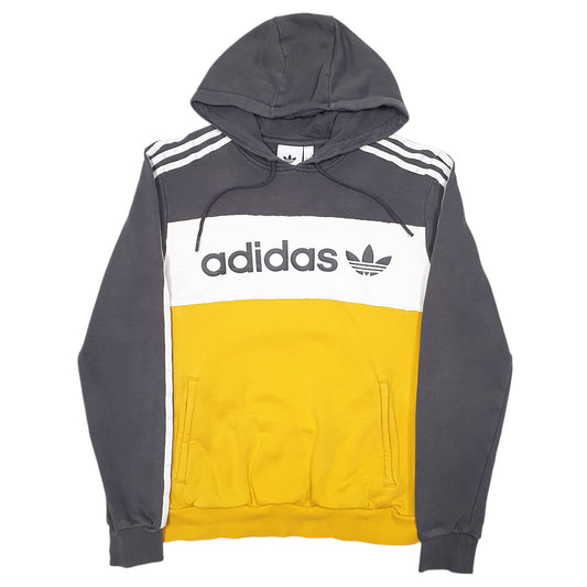 Mens Grey Adidas Spellout Hoodie Jumper