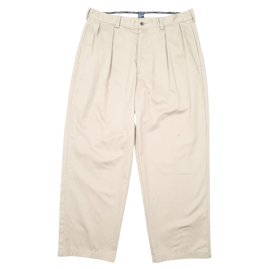 Mens Beige Polo Ralph Lauren Vintage Double Pleated Chino Trousers