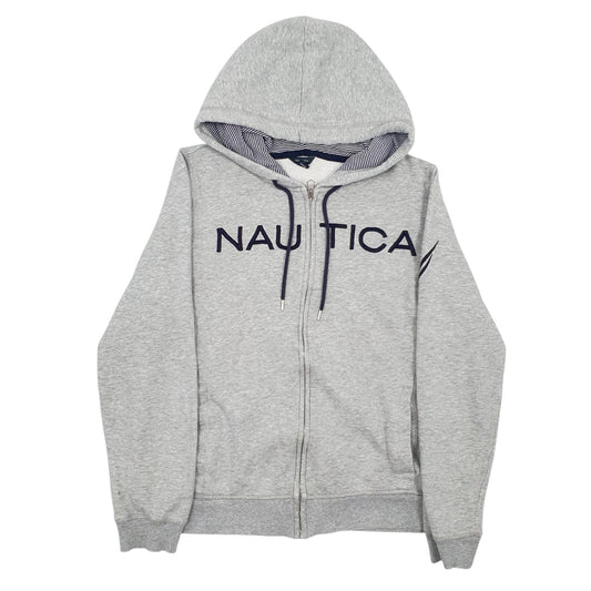 Womens Grey Nautica Spellout Full Zip Jumper