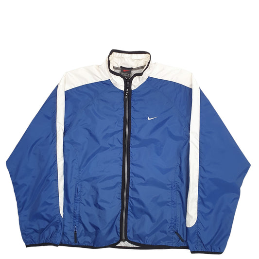 Womens Navy Nike Spellout Vintage 90's Coat