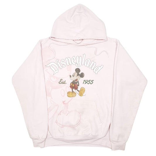 Womens Pink Disney Disneyland Mickey Mouse Spellout Hoodie Jumper