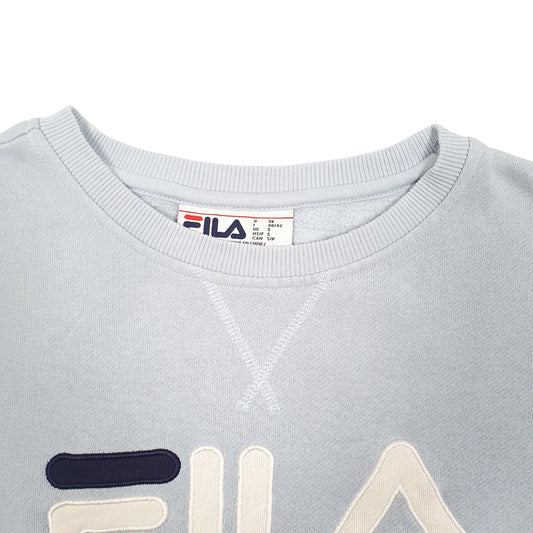 Womens Blue Fila Spellout Crewneck Jumper
