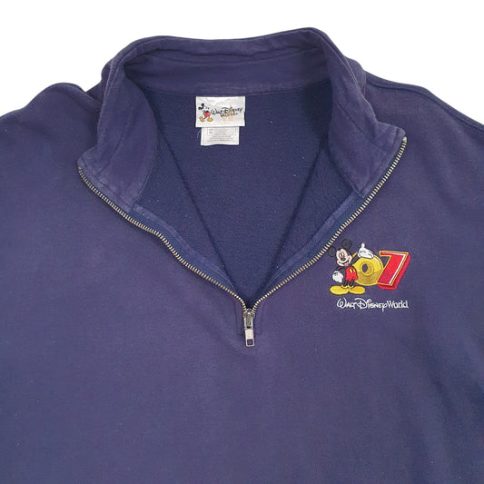 Mens Navy Disney Quarter Zip Jumper