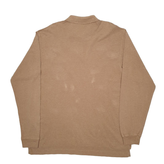 Mens Brown Nautica Long Sleeve Polo Shirt