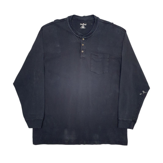 Mens Black Carhartt Henley Long Sleeve T Shirt