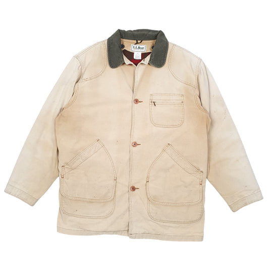 Mens Tan L.L.Bean Vintage Lined Hunting Barn Tall Made In USA Coat