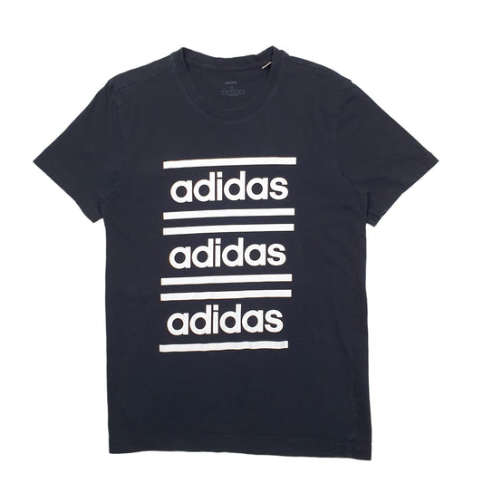 Mens Black Adidas Spellout Short Sleeve T Shirt