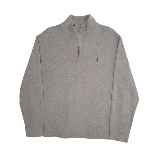 Mens Grey Polo Ralph Lauren Quarter Zip Jumper