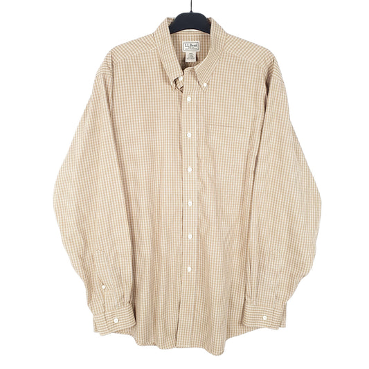 Mens Beige L.L.Bean Long Sleeve Shirt