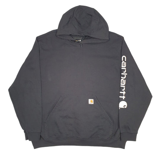 Mens Black Carhartt Workwear Spellout Hoodie Jumper