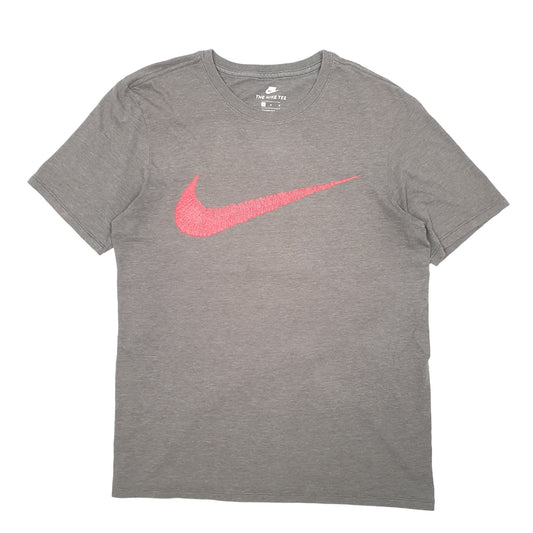 Mens Grey Nike Big Swoosh Short Sleeve T Shirt