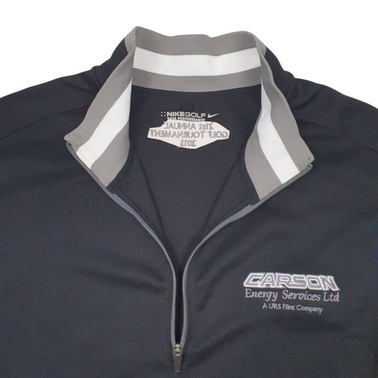 Mens Black Nike Gold Active Wear Quarter Zip Jumper