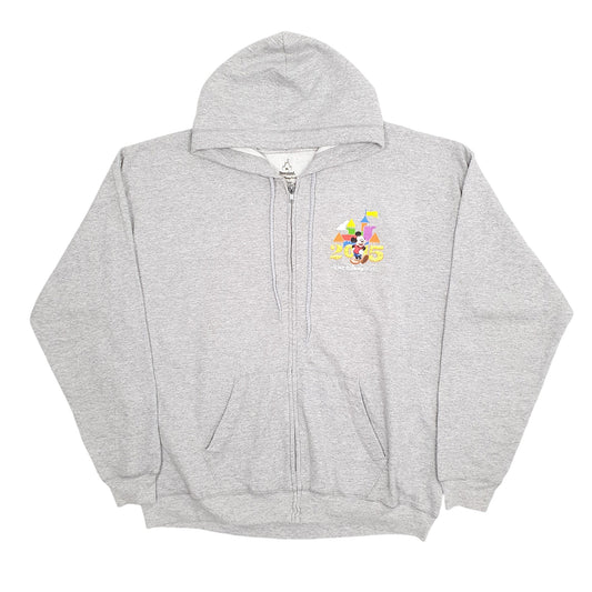 Mens Grey Disney Disneyland Hanes 2015 Full Zip Jumper