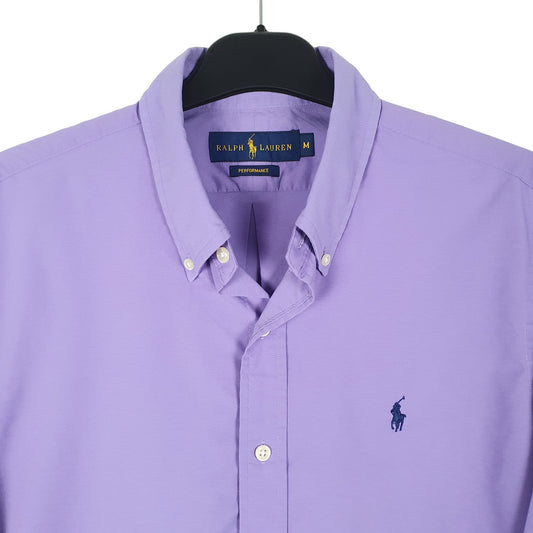 Mens Purple Ralph Lauren Performance Oxford Long Sleeve Shirt