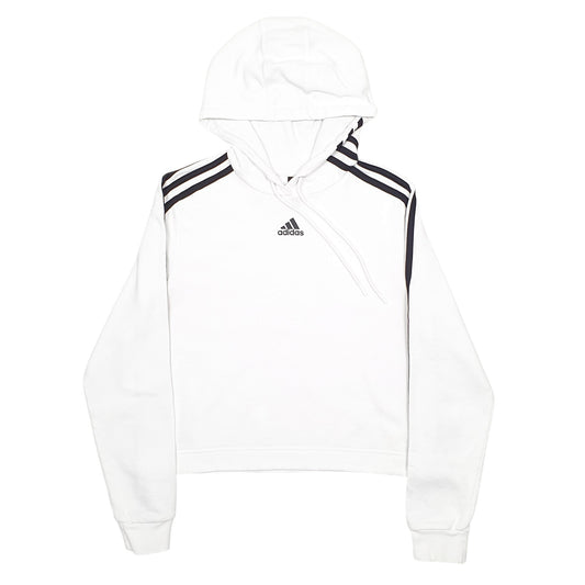Womens White Adidas Hoodie Jumper