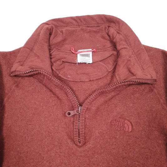 Womens Burgundy The North Face Raglan Sweater Quarter Zip Jumper