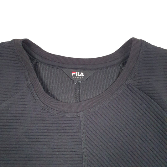Womens Black Fila Crewneck Jumper