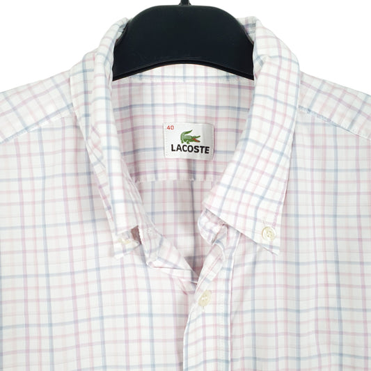 Mens White Lacoste Long Sleeve Shirt