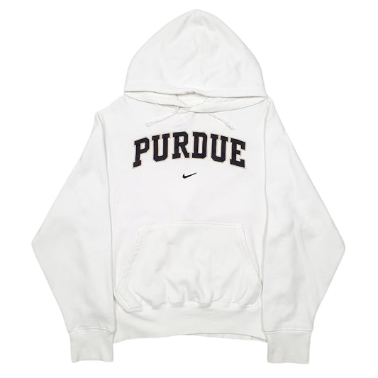 Mens White Nike Team Purdue Spellout Hoodie Jumper
